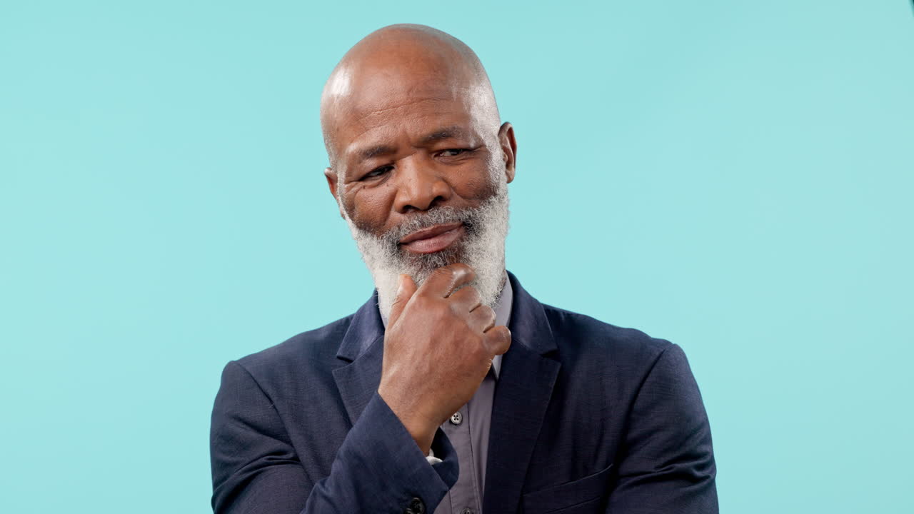 Face of black man in studio