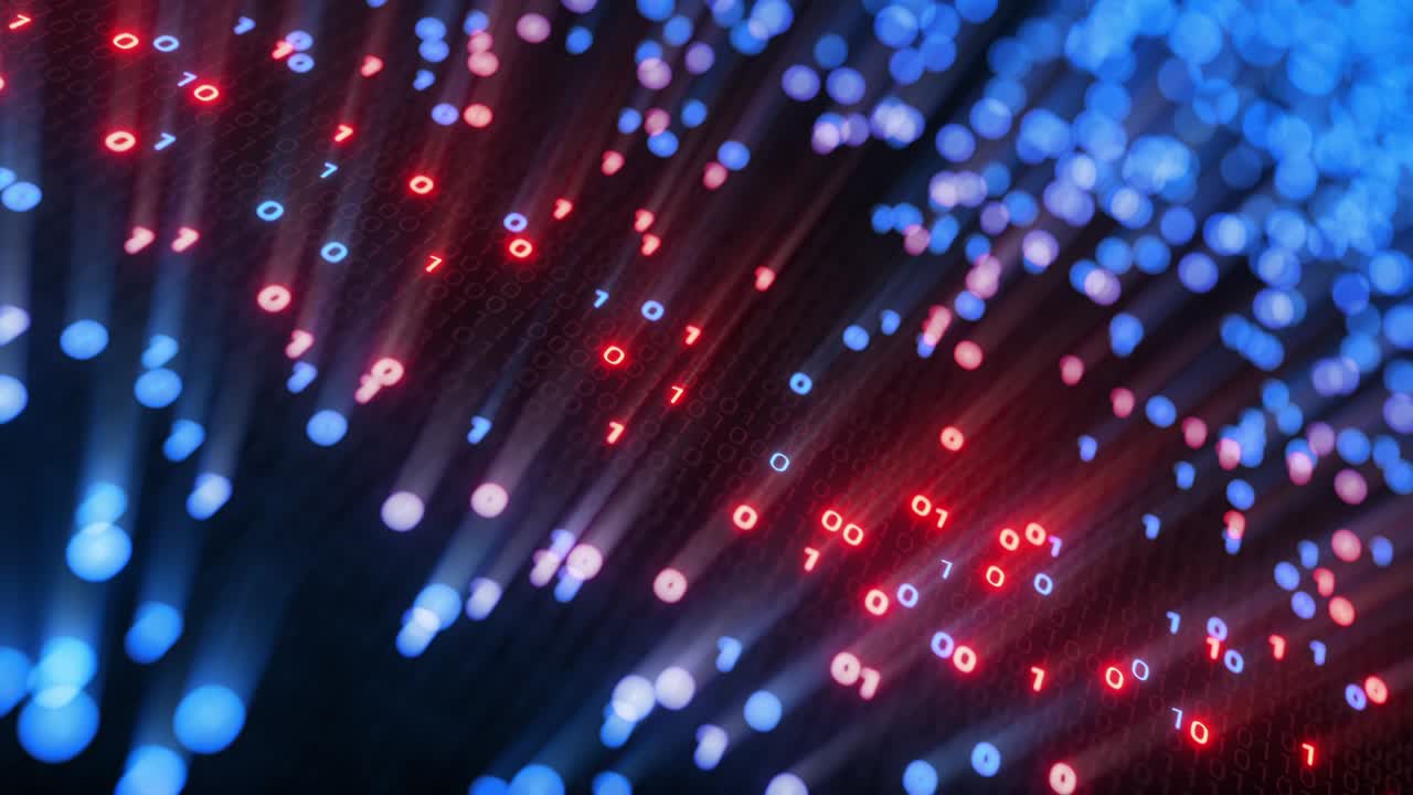 Hacking digital binary code matrix 01 background loop.