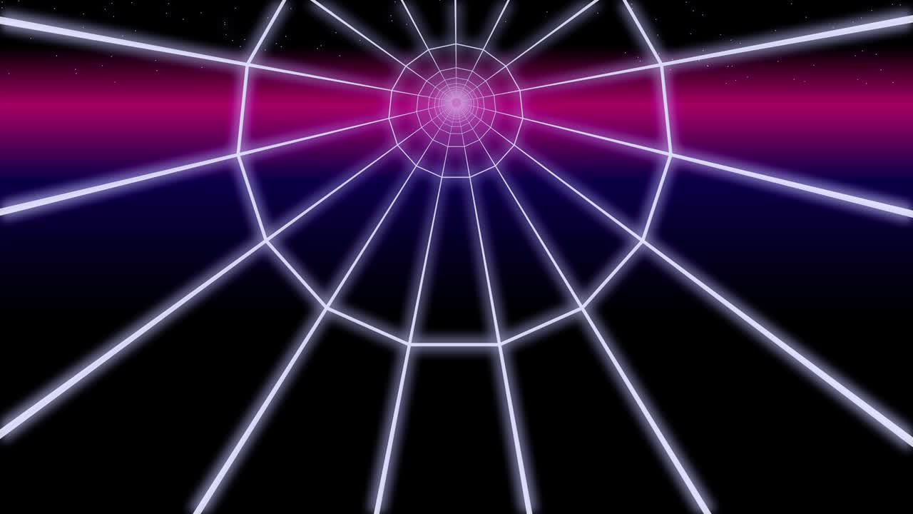 synthwave circle tunnel retro background rendering in 3d