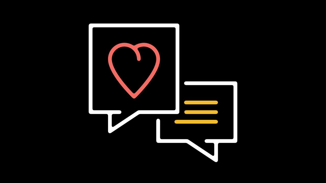 sitios web de redes sociales animación de icono de línea con alfa