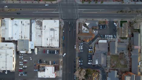 Aerial-forward-top-down-over-crossroad-at-St.George,-Utah