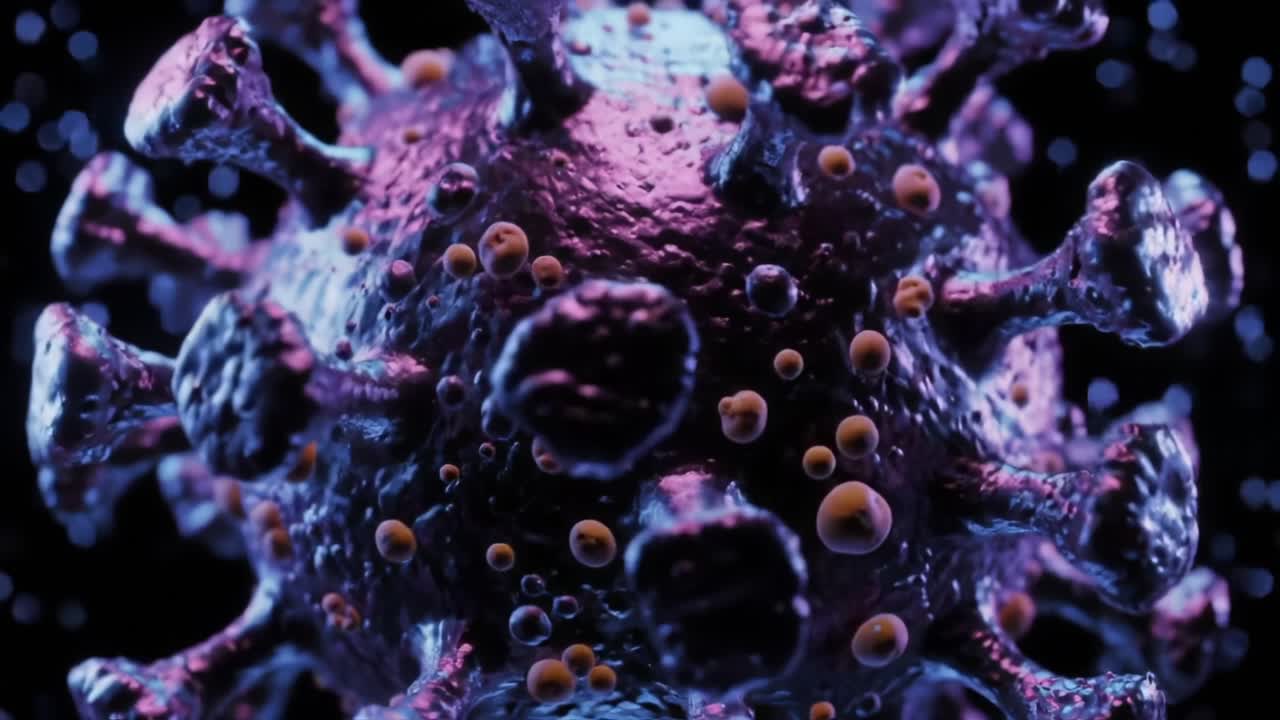 Detailed Visualization of a Virus Structure: An Artistic Representation Capturing Molecular Features and Textures Under Microscopic Focus