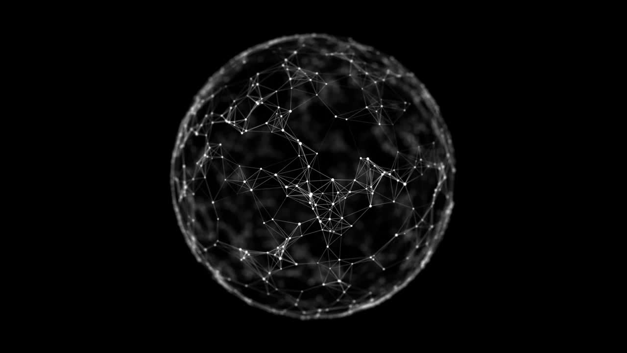 Sphere consisting of points. Modern wireframe elements. Technology grid sphere. 3d rendering.