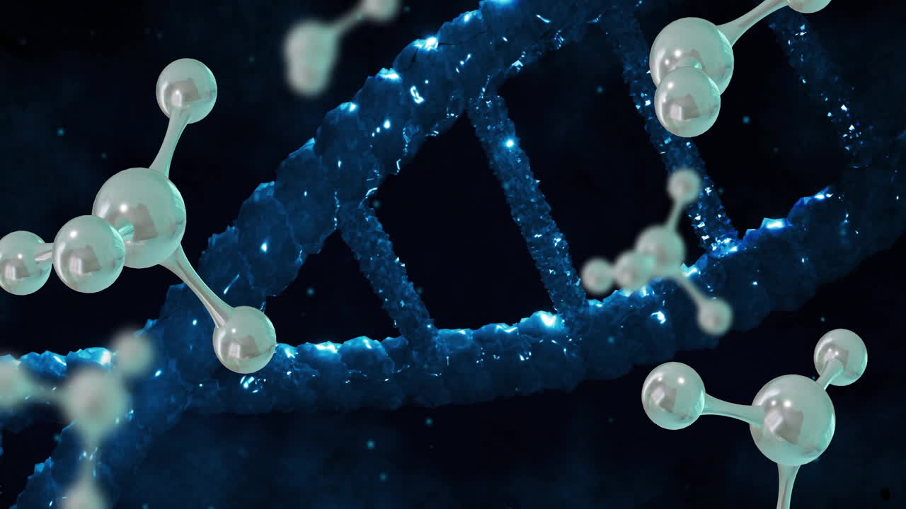 dna 가닥 스핀을 통해 분자의 애니메이션