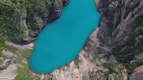 놀라운 특별한 푸른 호수 카르스트 imotski croatia 공중