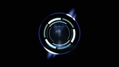 animación de la exploración del alcance sobre un fondo negro