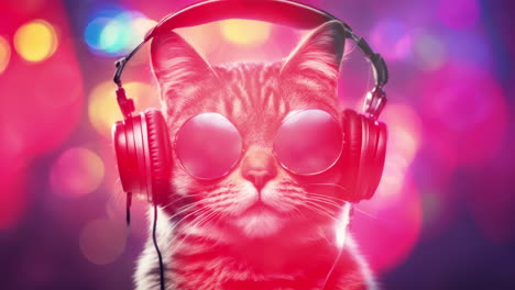 ai cats wearing headphones and sunglasses and vr headsets