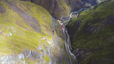 an aerial shot of the "nariz del diablo" or devil's nose in alausí, chimborazo province, ecuador