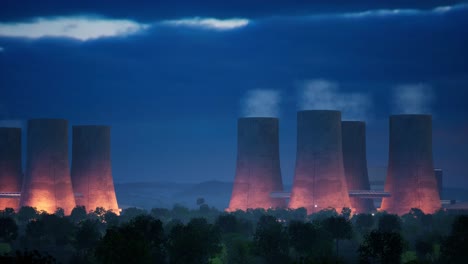 3d animation of a nuclear power plant. atomic power stations sources of electricity