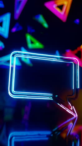 neon speech bubble with colorful background