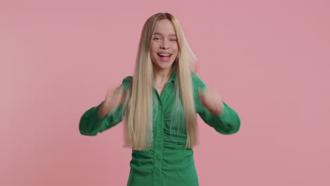 caucasian woman making countdown to holiday birthday celebration winning lottery jackpot good news