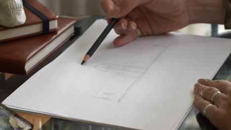 artist sketching the hungarian parliament with a pencil 1. fast motion
