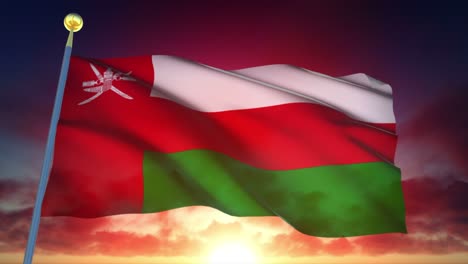 4k highly detailed flag of oman loopable