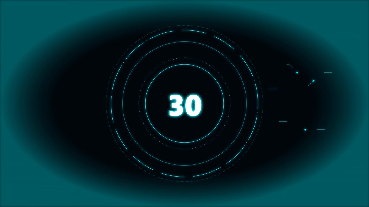Digital Countdown Timer with Futuristic HUD Interface