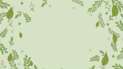 animation of leaves on green background