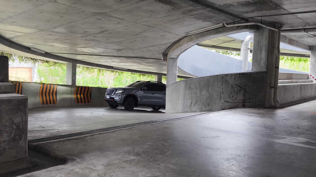 Gray Pickup Truck in an Underground Parking Garage