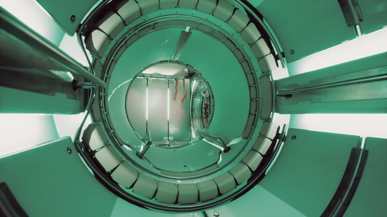 미래의 국제 우주 정거장의 인테리어