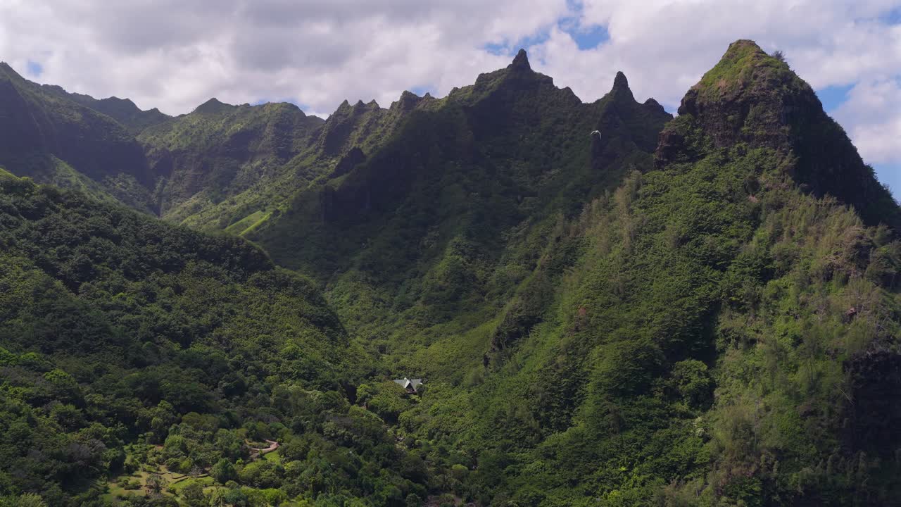 4K aerial of Ha'ena State Park in Kauai, Hawaii, USA