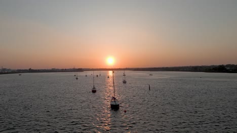 Breathtaking-sunset-in-Clontarf-Beach---Dublin---Ireland---4K-Aerial-Footage