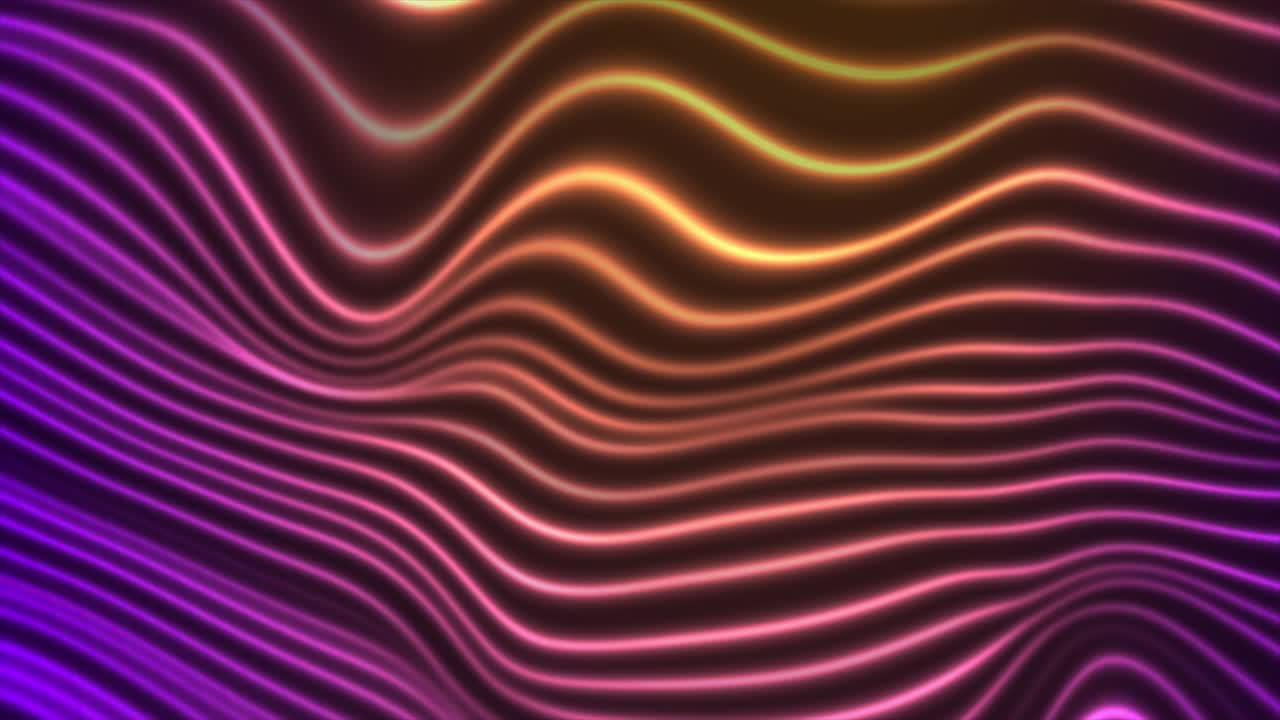 violeta amarillo brillante neón ondas curvas fondo de movimiento abstracto