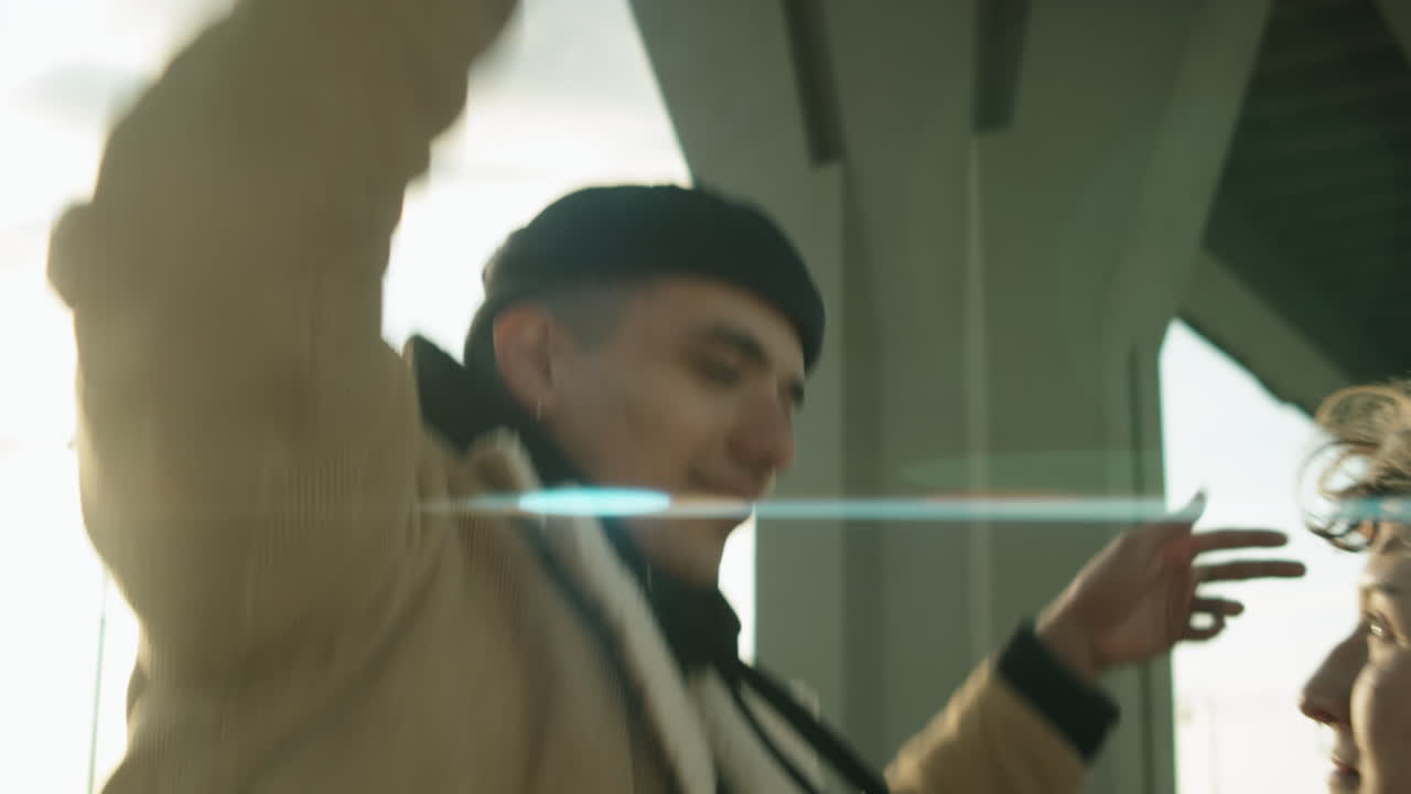 Young Couple Dancing Street Dance Outdoors