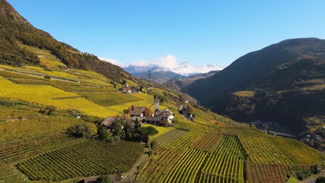 Luftdrohne-über-Den-Weinbergen-Und-Der-Kirche-St