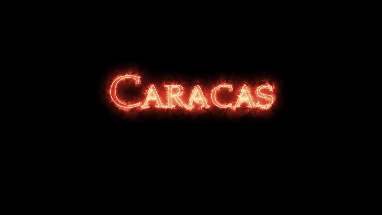 Caracas written with fire. Loop