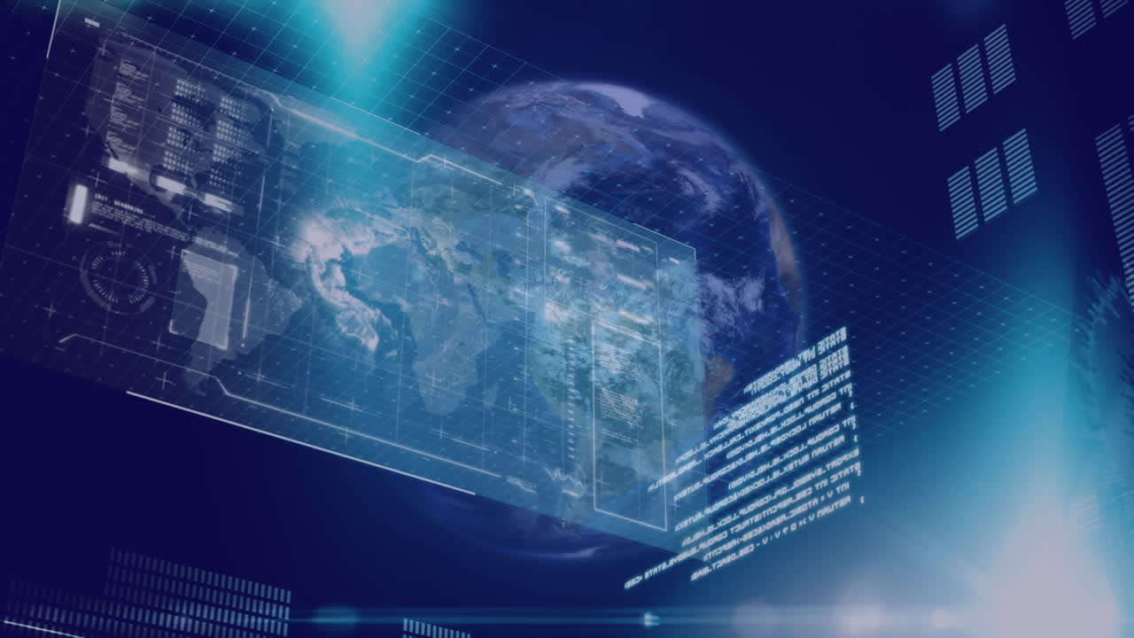 전 세계에 대한 데이터 처리와 함께 화면의 애니메이션