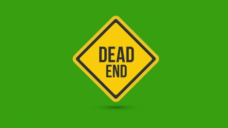 dead end yellow road sign
