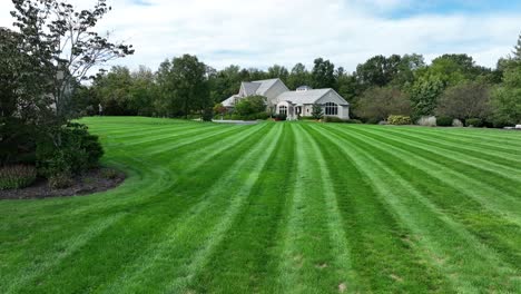 striped lawn at large usa home