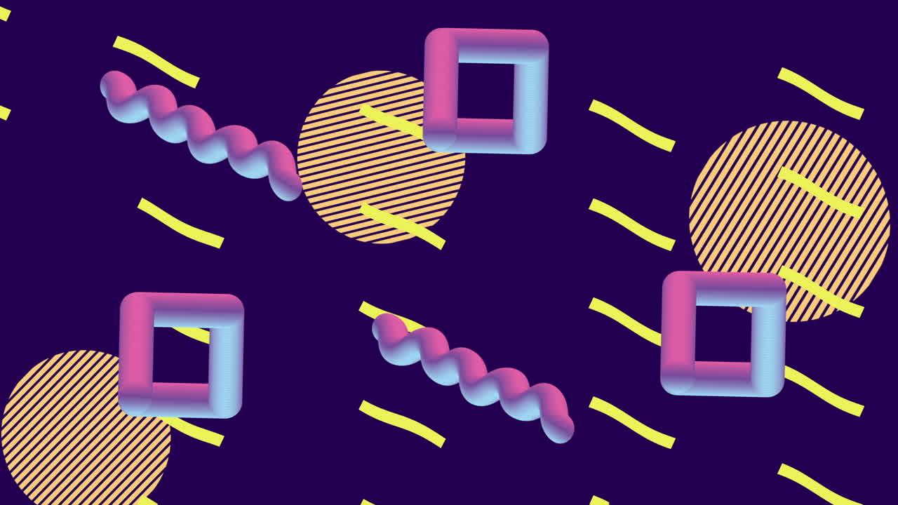 colores y figuras geométricas en animación de fondo azul