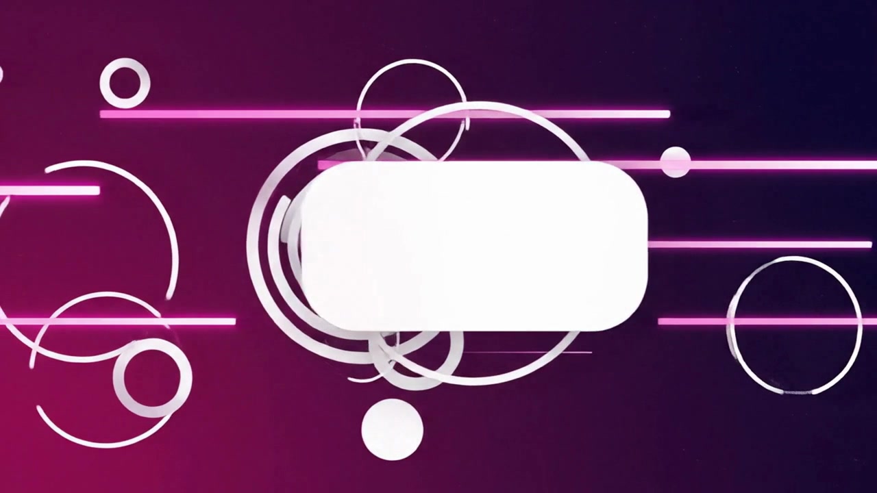Abstract circles animation with glowing neon lines