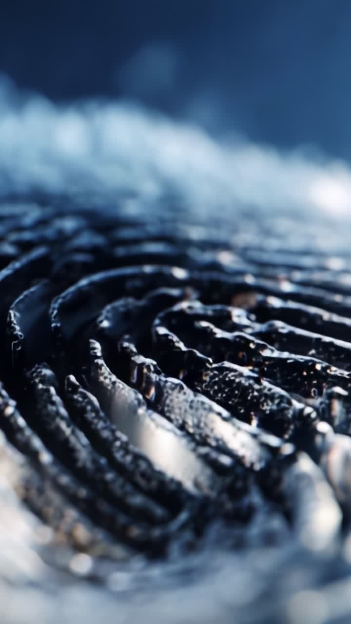 Close-Up of an Intricate Metallic Surface with Fluid Dynamics and Textured Ripples, Capturing the Dance of Light and Reflection in a Stunning Visual Contrast