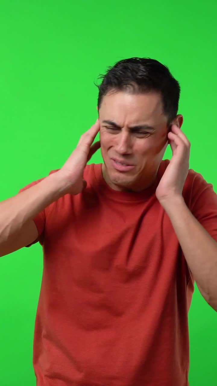 Man with ears pain