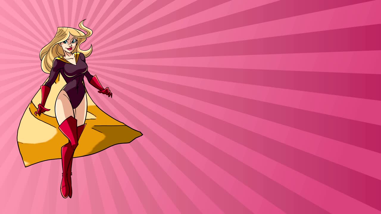 슈퍼히어로인 비행선 빛 배경