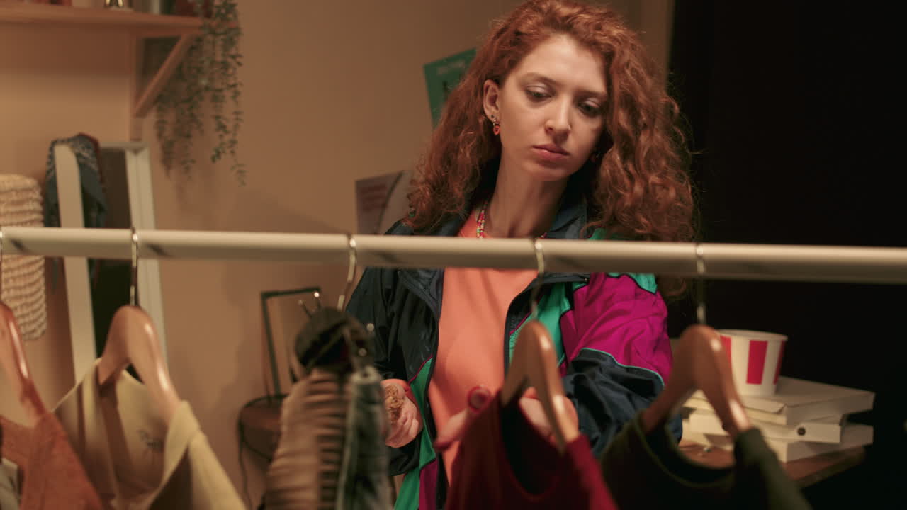 Girl eating fried chicken