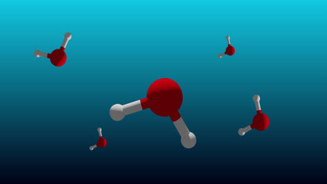 animation of molecules rotating on blue background