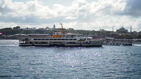 ferry boat on the bosphorus strait in istanbul, turkey