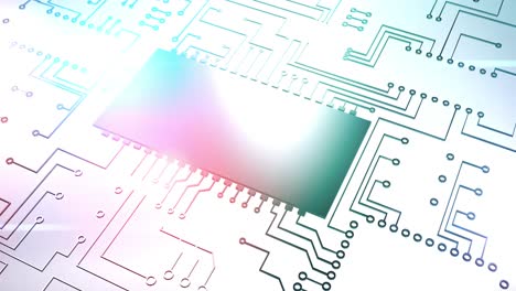 Animation-of-computer-circuit-board-elements-over-white-background