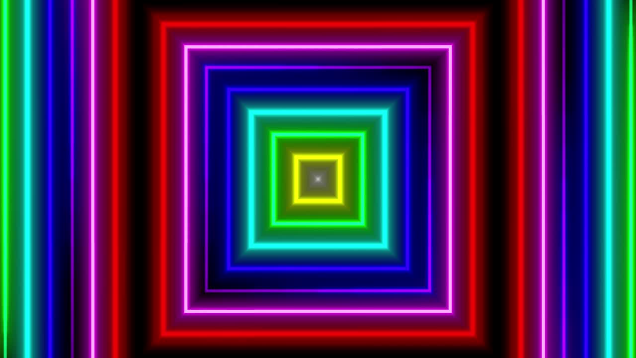 Neon geometric pattern illumination animation motion graphics