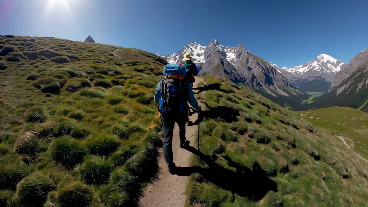 excursionistas en un sendero de montaña