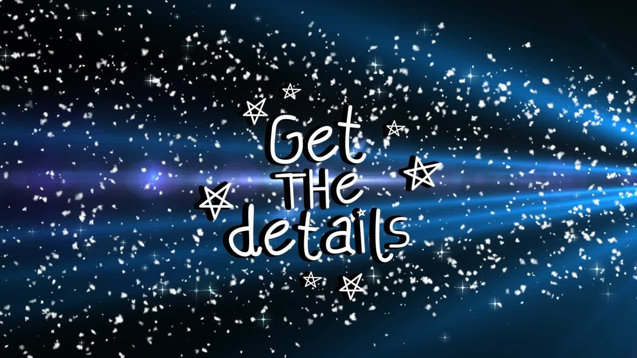 Soft blue lens flare emerging left initiating text glowing, sparkles flowing revealing details