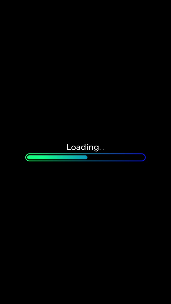 Digital Loading Bar Animation on Black Background