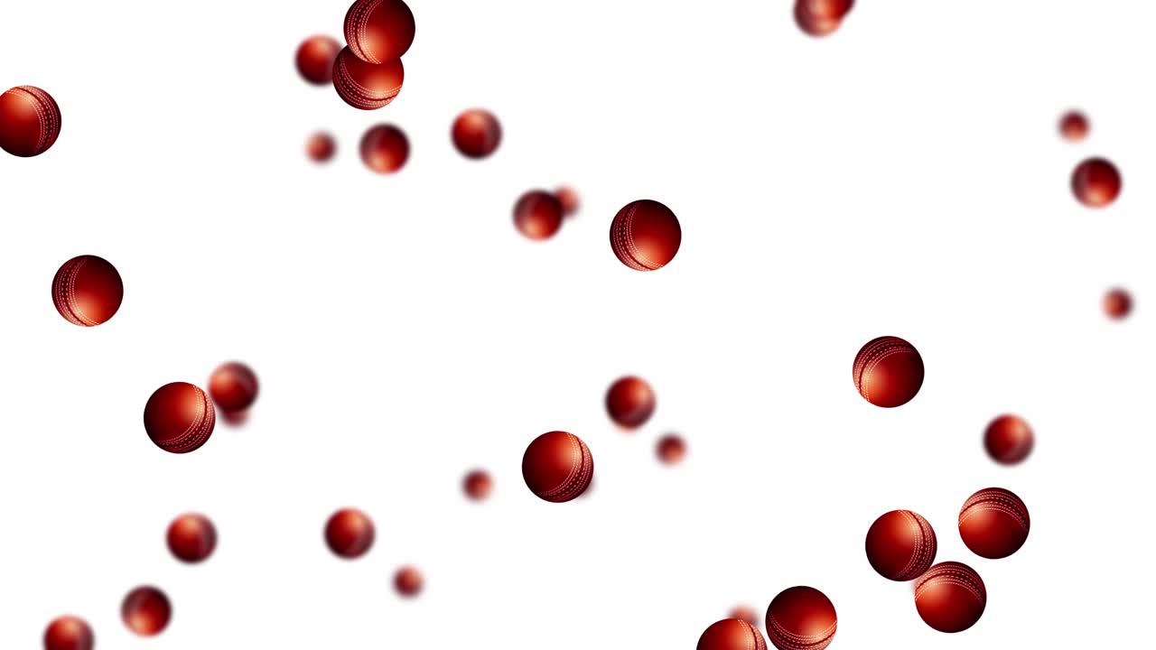 Cricket balls moving across changing backgrounds