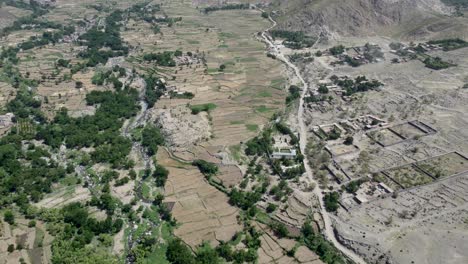 vista aérea de las tierras de cultivo típicas de afganistán