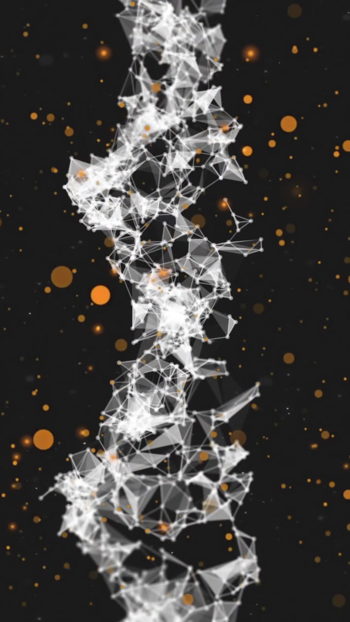 Animazione di filamento di DNA su punti in movimento