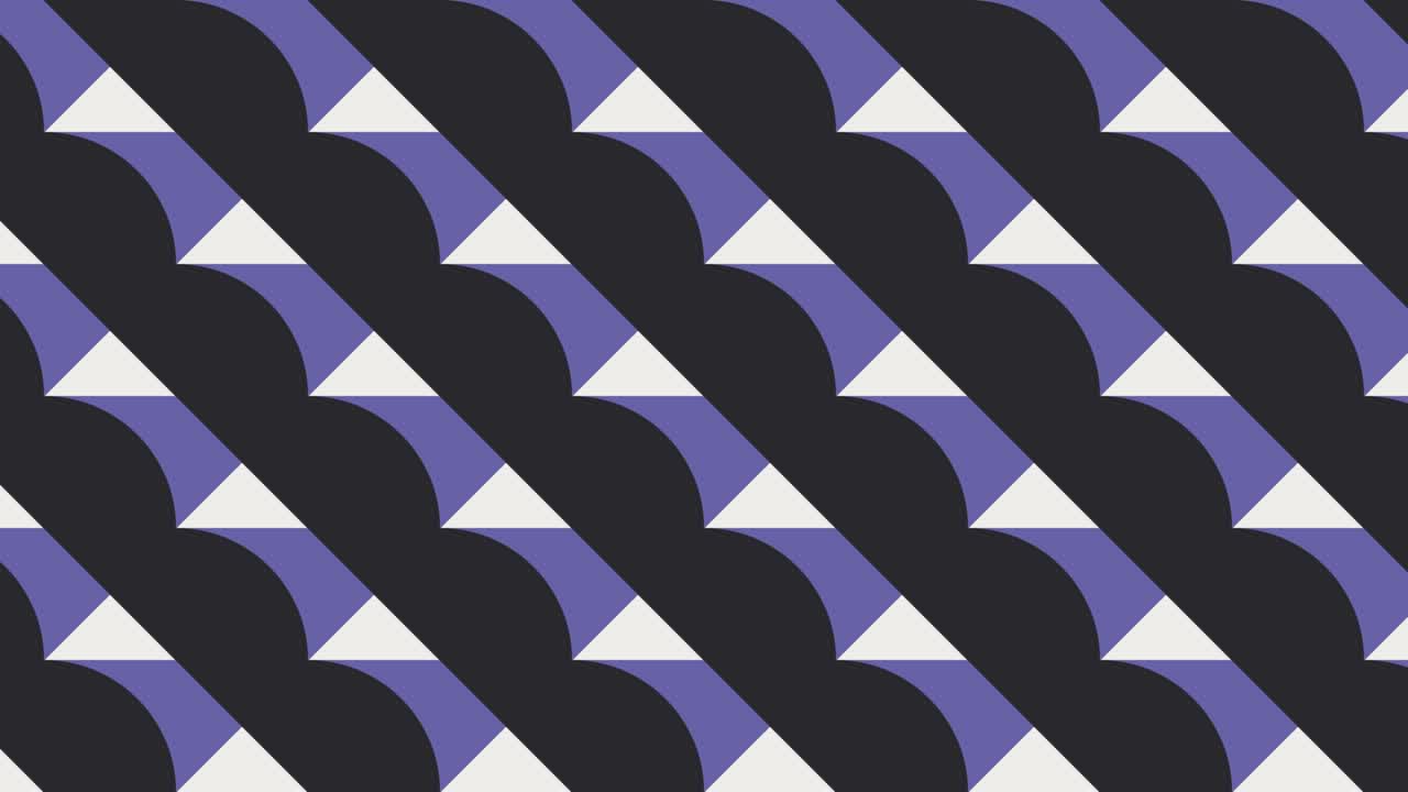 Abstract geometric mosaic with very peri violet elements. Geometric tiles in abstract animated pattern. Endless motion graphic background in a flat design