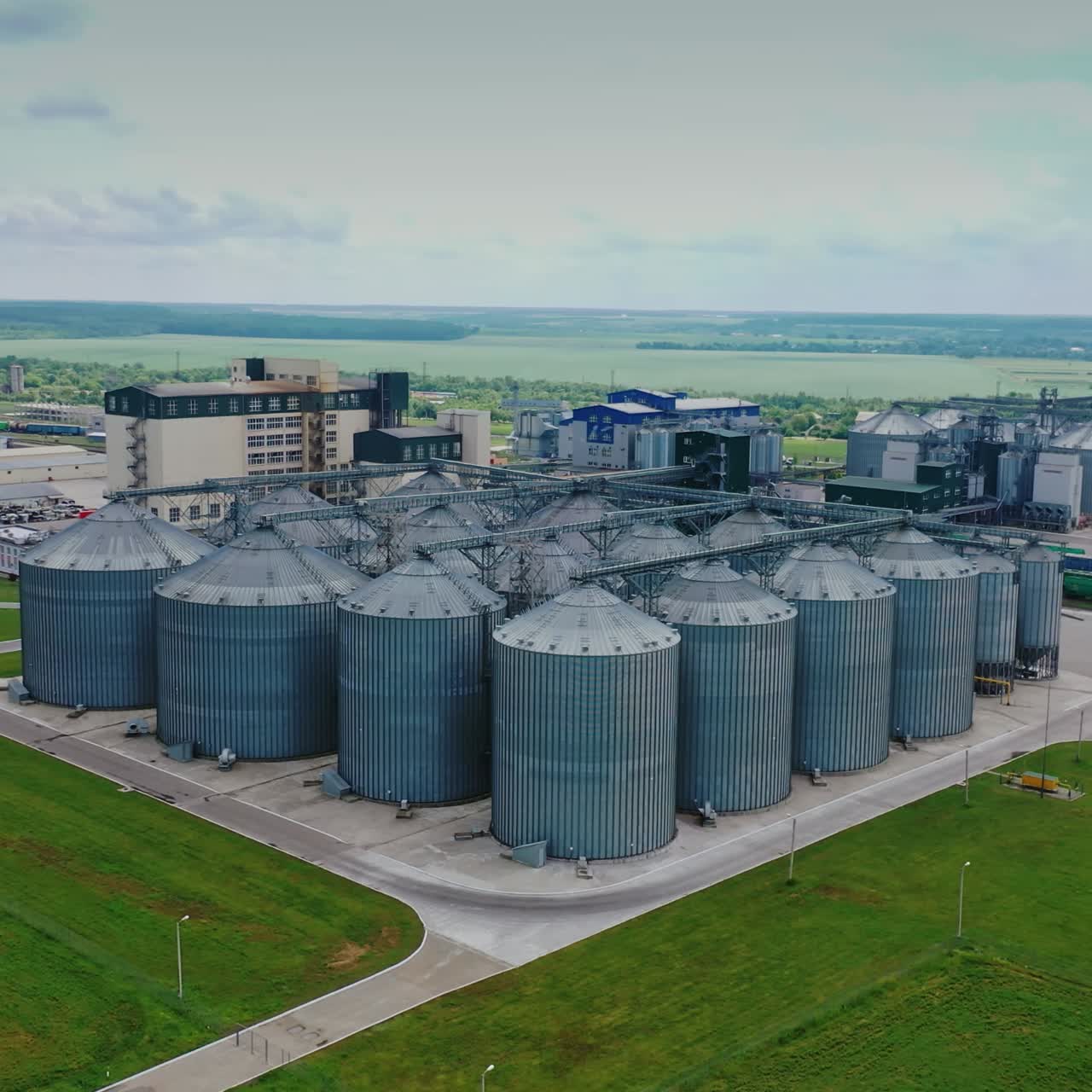 Silos of grain elevator