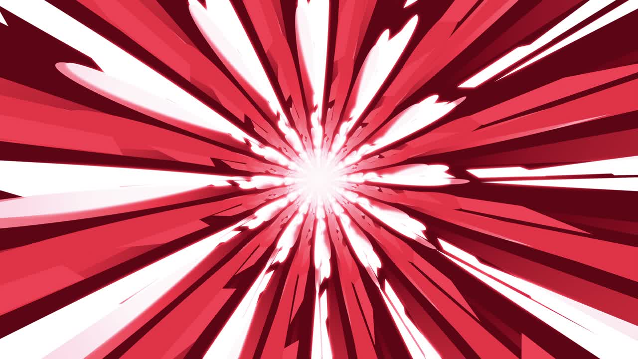 Abstract red and white cartoon background looped tunnel animation