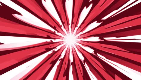 abstract red and white cartoon background looped tunnel animation